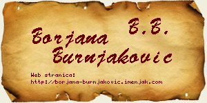 Borjana Burnjaković vizit kartica